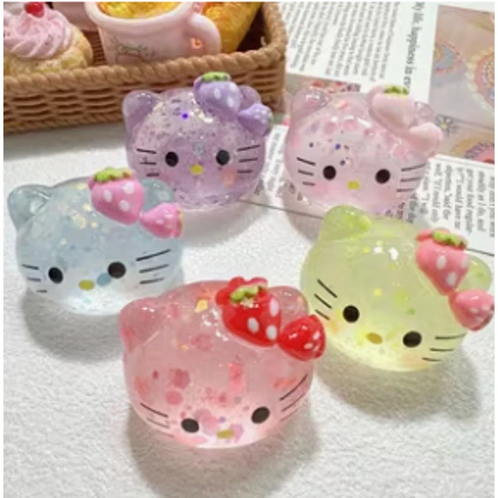 Sanrio 3D luminous Hello Kitty car decorations – 5pc set